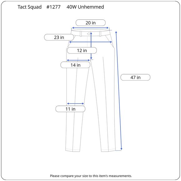 Tact Squad Pant's Woman's 18 Regular Trousers Ease Waistband Black Unhemmed - Picture 14 of 14